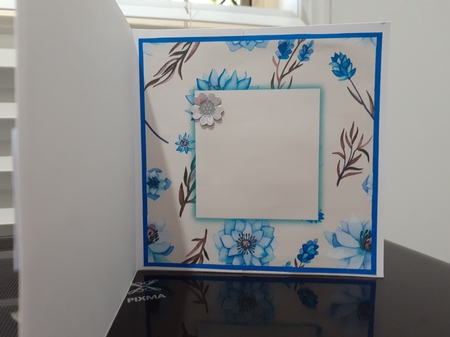 Blue Flower and Butterfly Birthday Card by Diane Carbis
