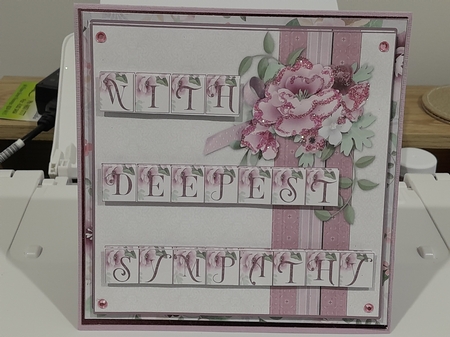 Pretty Purple Roses Sympathy Card Front and Insert by Diane Carbis