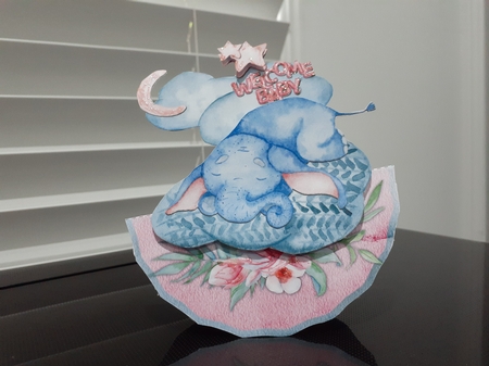 KPD202101c062-WobbleCard-WelcomeBaby-Elephant2 by Diane Carbis