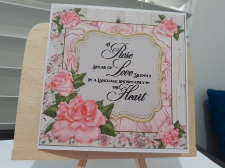 3 Pink rose verse card front/toppers 2 by Diane Carbis