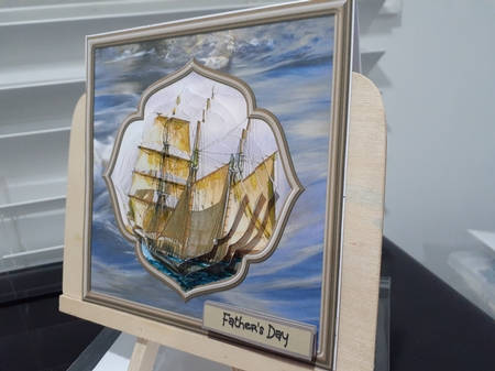 Sailing ship 6x6 by Diane Carbis