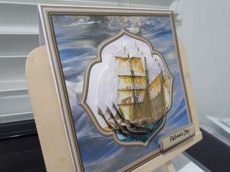 Sailing ship 6x6 by Diane Carbis