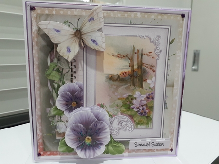 Sunset and flowers 7x7 by Diane Carbis