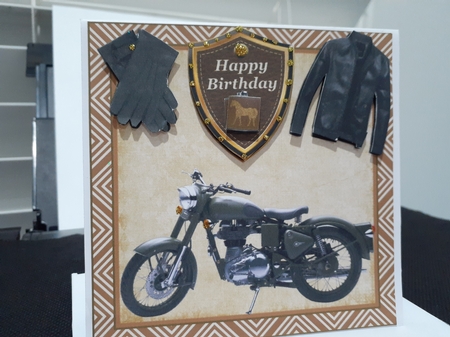Birthday biker card front by Diane Carbis