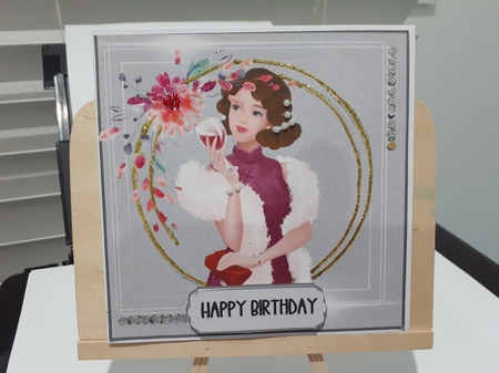 Lady in red - happy birthday by Diane Carbis