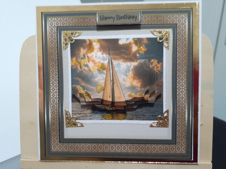 Sailing at sunset 7x7 by Diane Carbis