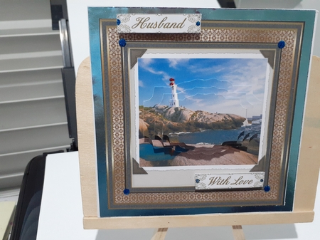 Lighthouse reflection 7x7 by Diane Carbis