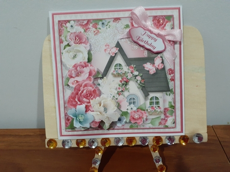 Rosy Cottage- Decoupage Card Mini Kit by Diane Carbis