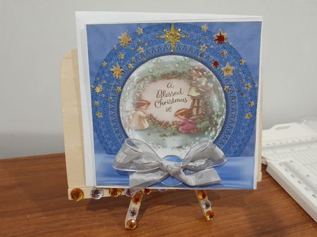3 Blue sweet Christmas angel card front/toppers 4 by Diane Carbis
