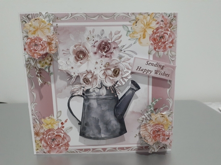 Water Color Kettle with Bouquet of Flowers by Diane Carbis