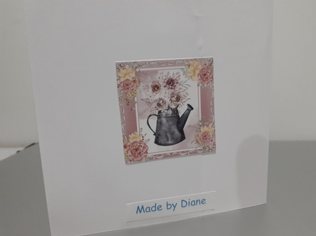 Water Color Kettle with Bouquet of Flowers by Diane Carbis
