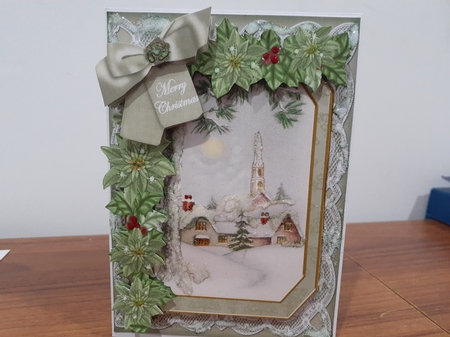 Winter Pub Merry Christmas 7x5in Fancy Lace Step by Step by Diane Carbis