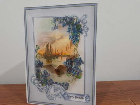 Sunset sailing A5 card by Diane Carbis