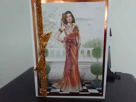 Art Deco Lady Cathy 4 A4 Peach by Diane Carbis