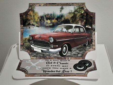 Male Birthday classic car (easel) topper and stopper (no base) 5 by Diane Carbis