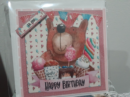 2021-Girl Birthday Bear Card by Diane Carbis