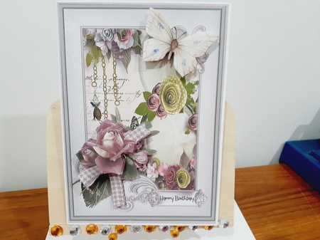 Vintage rose and butterfly A5 by Diane Carbis
