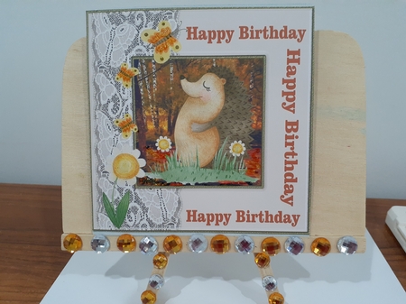 3 Happy Birthday hedgehog card front/toppers by Diane Carbis