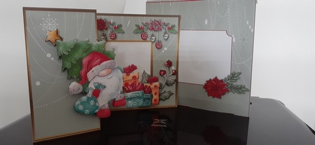 Santas Here! - No hole fold back card by Diane Carbis