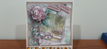 Rose and woods 6x6 by Diane Carbis