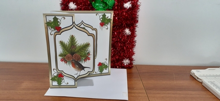 Fold back Robin & berries by Diane Carbis