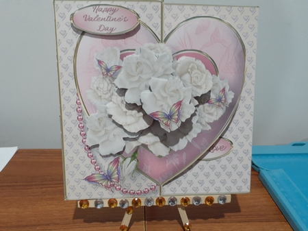 Roses and Butterflies - Offset Heart Card Mini Kit by Diane Carbis
