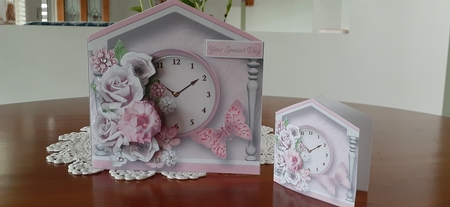 Pink Flowers - Clock Card Mini Kit by Diane Carbis