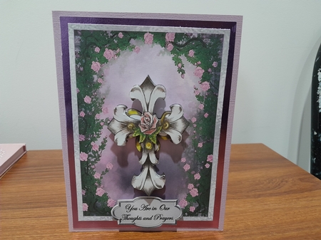 Sympathy 10 - 7x5 inch card front with decoupage by Diane Carbis