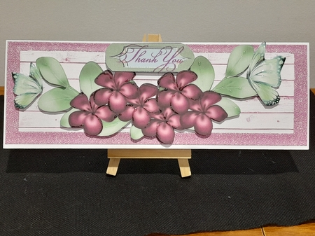Pretty pink border of flowers with butterflies DL by Diane Carbis