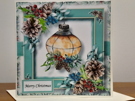 Gorgeous Christmas Lantern In Pewter 8x8 by Diane Carbis