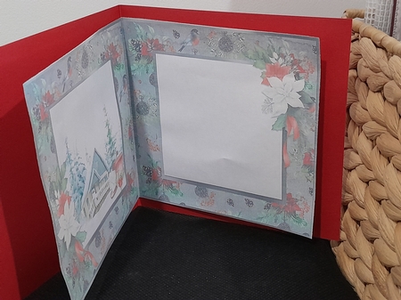 Winter Garden 11: Red Mailbox/Cottage 6 x 6 Card Front with Topper and Sentiments by Diane Carbis