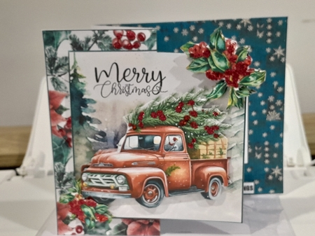 Christmas Fold Back trucks three  by Diane Carbis