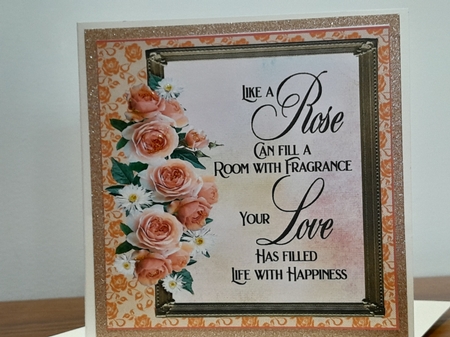 3 Peach rose card front/toppers with verse 2 by Diane Carbis