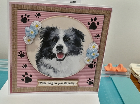 Cute Border Collie dog topper for 6x6 card by Diane Carbis