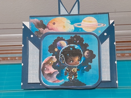 Space Birthday #1 Criss Cross Card by Diane Carbis