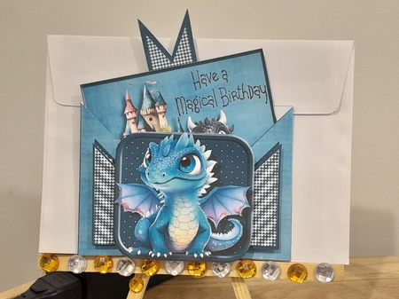 Magical Dragon Birthday Criss Cross Card by Diane Carbis
