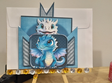 Magical Dragon Birthday Criss Cross Card by Diane Carbis