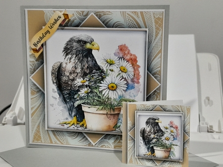 8x8 Mini Kit, beautiful Eagle and Daisys ,with Toppers by Diane Carbis