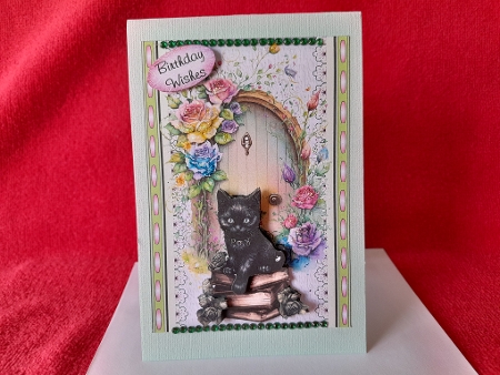 Kitties Galore 3 - A5 inch card front with decoupage   by Diane Carbis