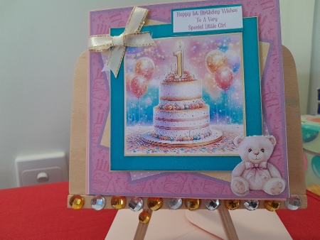 Happy 1st Birthday Little Girl - 6x6 by Diane Carbis
