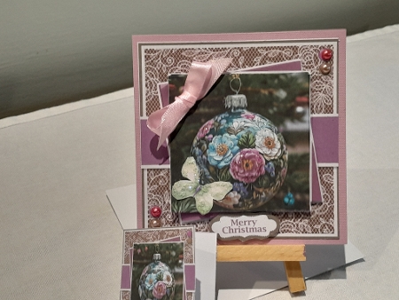 Beautiful Lace Floral Christmas Bauble by Diane Carbis