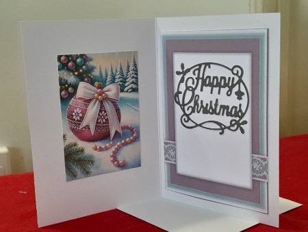 5x7 Beautiful Pink Christmas Bauble by Diane Carbis
