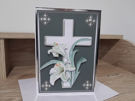 Sympathy Cross with Lilies by Diane Carbis