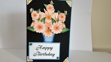 Orange Flowers in Vase Decoupage Sheet by Diane Carbis