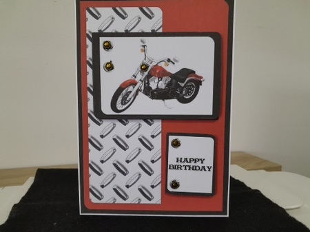 Motorcycle 1 - For You-Happy Birthday Card by Diane Carbis