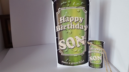 Birthday Son Beer Can Shaped Card by Diane Carbis