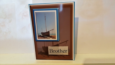 Beached Sail Boat Male Card Topper by Diane Carbis