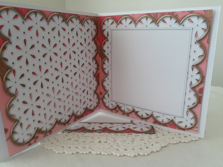 Oriental Peonies Anglaise Scallop Square 3D Card Kit by Diane Carbis