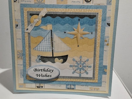 Sailing Male Birthday Card + Insert + 8 Various Sentiments by Diane Carbis
