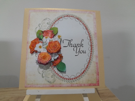 Roses and Pearls Thank You by Diane Carbis